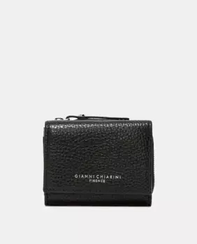 Небольшой кожаный кошелек с тиснением бренда Gianni Chiarini, черный