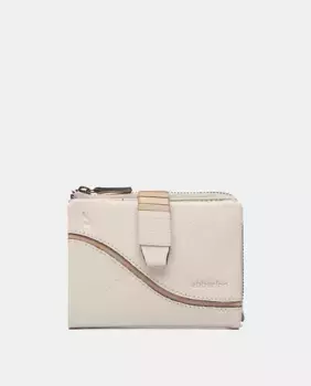 Небольшой кожаный кошелек с выгравированным логотипом Abbacino, бежевый
