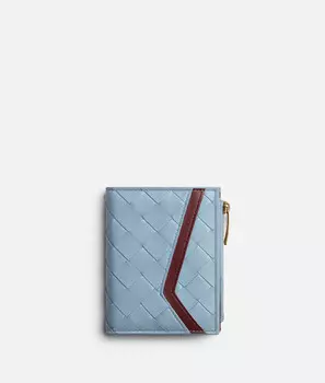 Небольшой складной кошелек Intrecciato в клетку Bottega Veneta
