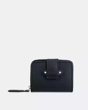 Небольшой женский кошелек из воловьей кожи и холста El Potro, черный