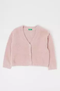 Нечеткий кардиган с пуговицами United Colors Of Benetton, розовый