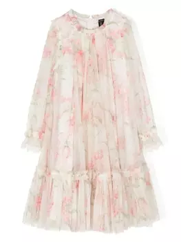 Needle & Thread длинное платье Summer с короткими рукавами, нейтральный цвет