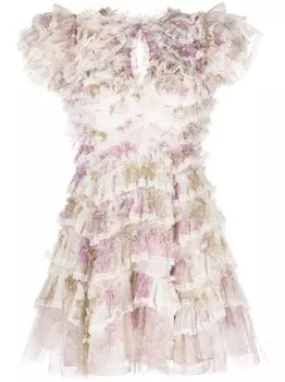 Needle & Thread кружевное платье миди Wisteria с оборками, мультиколор
