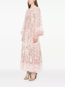 Needle & Thread платье Fern, розовый