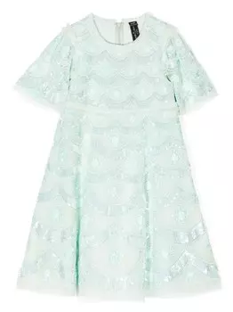 Needle & Thread платье Fifi с цветочной вышивкой, зеленый