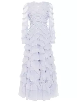 Needle & Thread платье Lana из тюля, синий