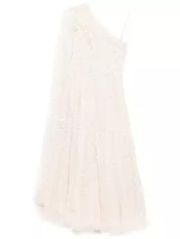 Needle & Thread платье на одно плечо, нейтральный цвет