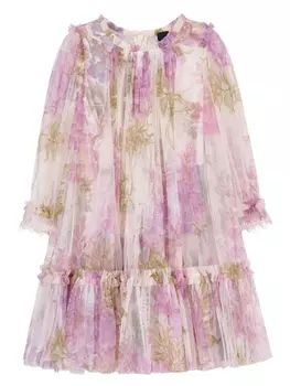 Needle & Thread платье Wisteria с цветочным принтом, нейтральный цвет