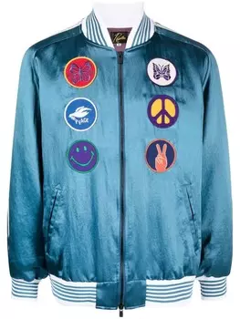 Needles бомбер с нашивкой, синий