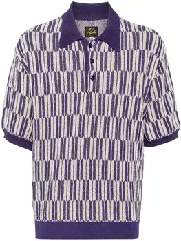 Needles рубашка поло с короткими рукавами и узором, фиолетовый