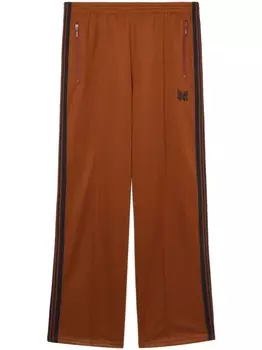 Needles спортивные брюки с вышитым логотипом, коричневый