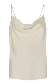 Нефритовый шелковый топ с воротником-хомутом Rosemunde, белый