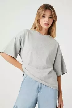 Негабаритная футболка с круглым вырезом Forever 21, серый