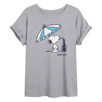 Негабаритная футболка с рисунком Peanuts Beach Vibes для детей Juniors Licensed Character