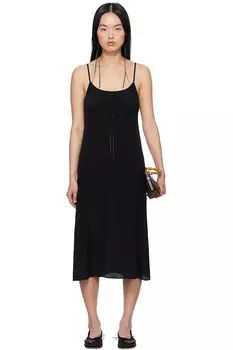 Неглиже с бантом миди-платье-комбинация Simone Rocha, черный