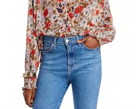 Neha Топ In Line Цветочный коралловый Veronica Beard