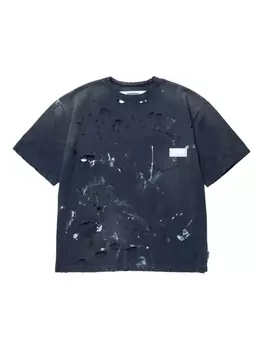 Neighborhood футболка с эффектом потертости, черный