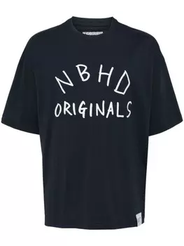 Neighborhood футболка с графическим принтом, синий