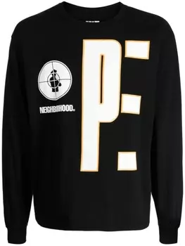 Neighborhood футболка с логотипом из коллаборации с Public Enemy, черный