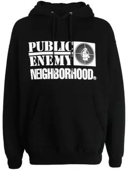 Neighborhood худи с логотипом из коллаборации с Public Enemy, черный