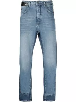 Neil Barrett джинсы прямого кроя в двух тонах, синий