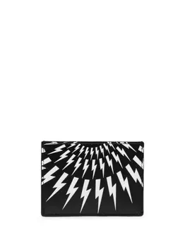 Neil Barrett картхолдер с принтом Thunderbolt, черный