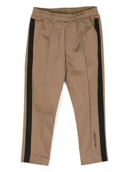 Neil Barrett Kids брюки прямого кроя с лампасами, коричневый