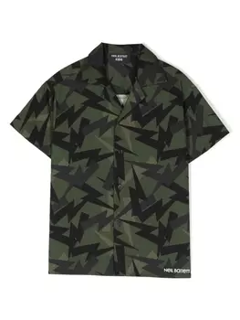 Neil Barrett рубашка с короткими рукавами и графичным принтом, зеленый