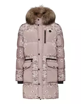 Нейлоновая и меховая парка с пейсли-банданой Philipp Plein, бежевый
