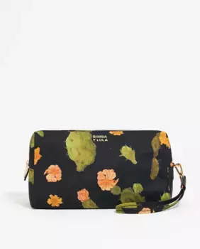 Нейлоновая косметичка для женщин среднего размера с принтом Bimba y Lola, черный