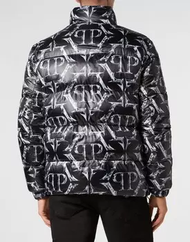 Нейлоновая куртка-пуховик Chrome Philipp Plein, черный