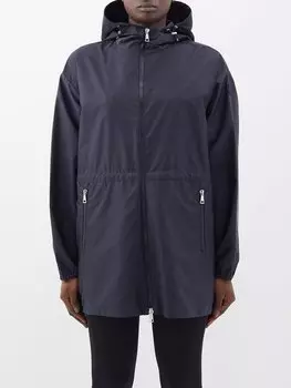 Нейлоновая куртка wete с капюшоном и шнурком на талии Moncler, синий