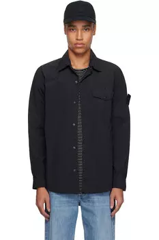Нейлоновая матовая рубашка-оверсайз Ghost Stone Island, черный