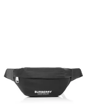 Нейлоновая поясная сумка Burberry Sonny среднего размера, черный