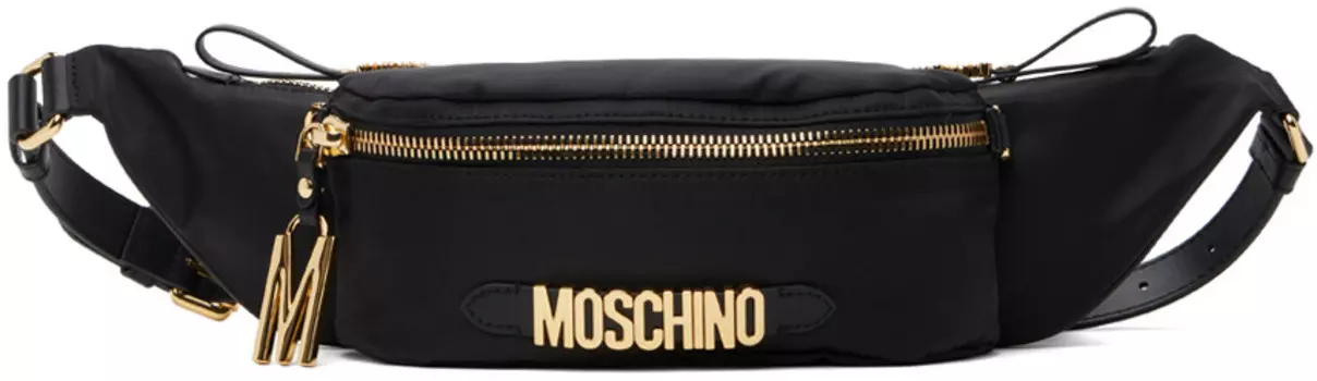 Нейлоновая поясная сумка с множеством карманов Moschino