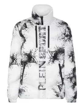 Нейлоновая стеганая куртка Splash Extreme Plein Sport, цвет White / Black