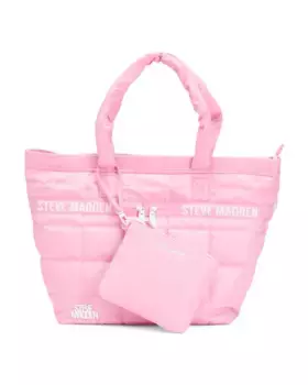 Нейлоновая стеганая сумка-тоут Layzia со съемным чехлом Steve Madden, розовый
