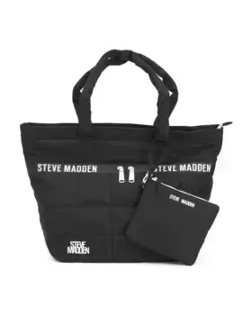 Нейлоновая стеганая сумка-тоут Layzia со съемным чехлом Steve Madden, черный