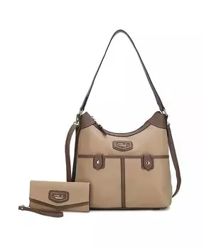 Нейлоновая сумка через плечо Harper Hobo с подходящим кошельком от Mia K — 2 предмета Mkf Collection, бежевый
