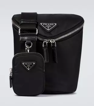 Нейлоновая сумка через плечо Prada, черный
