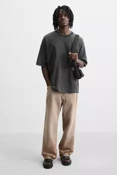 Нейлоновая сумка через плечо с клапаном ZARA, черный