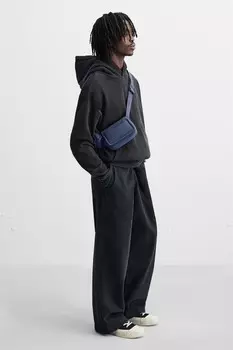 Нейлоновая сумка через плечо с клапаном ZARA, синий