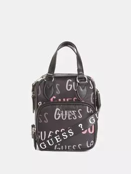 Нейлоновая сумка через плечо с логотипом Guess Factory, цвет Black Logo