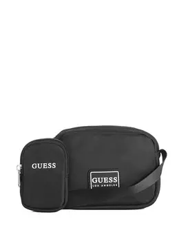 Нейлоновая сумка через плечо с логотипом Guess Factory, цвет Black Floral Print