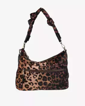 Нейлоновая сумка через плечо с животным принтом в коричневых тонах Kbas, коричневый