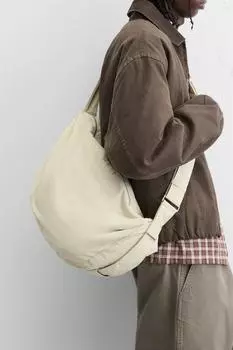 Нейлоновая сумка через плечо ZARA, цвет Bone White
