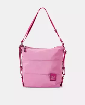 Нейлоновая сумка на молнии, внешний задний карман. Двойная функциональная ручка, трансформируемый плечевой ремень в рюкзак Pepe Moll, фуксия