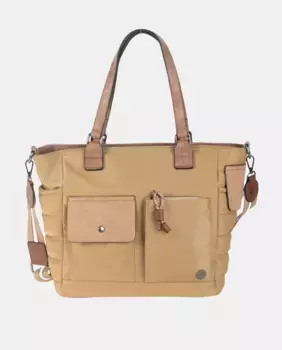 Нейлоновая сумка-тоут бизонового цвета, очень функциональная благодаря наружным карманам Volum, цвет Maquillaje