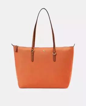 Нейлоновая сумка-тоут Keaton среднего размера на молнии Lauren Ralph Lauren, оранжевый