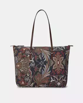 Нейлоновая сумка-тоут Keaton среднего размера на молнии Lauren Ralph Lauren, темно-синий